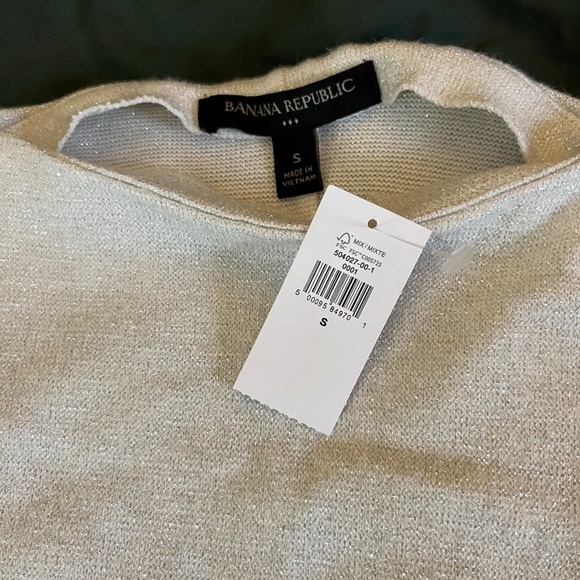 Banana Republic white sparkle sleeveless shirt size small - Picture 1 of 2